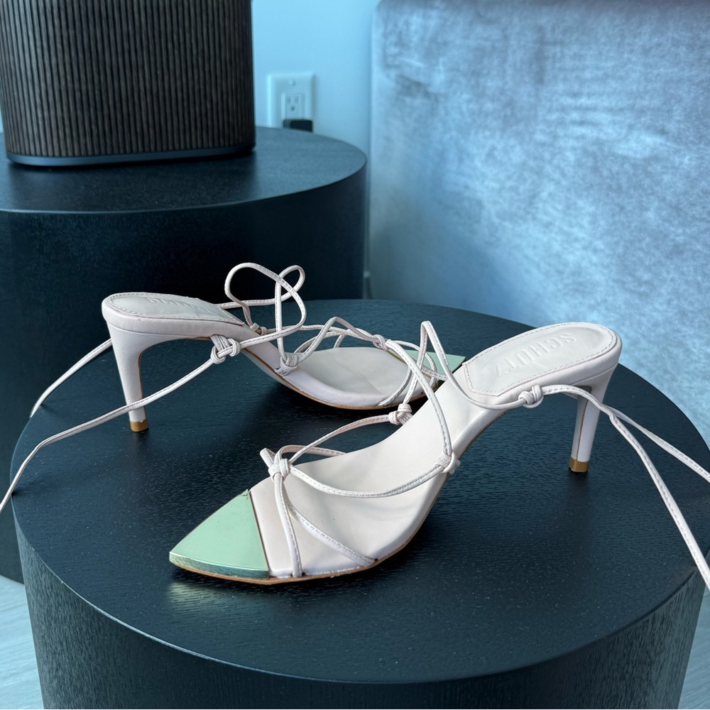 SCHUTZ Pastel Pink  and Cream Strappy Heels